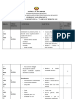 Plano analítico de Português e Ciências Sociais da 6a classe do III trimestre