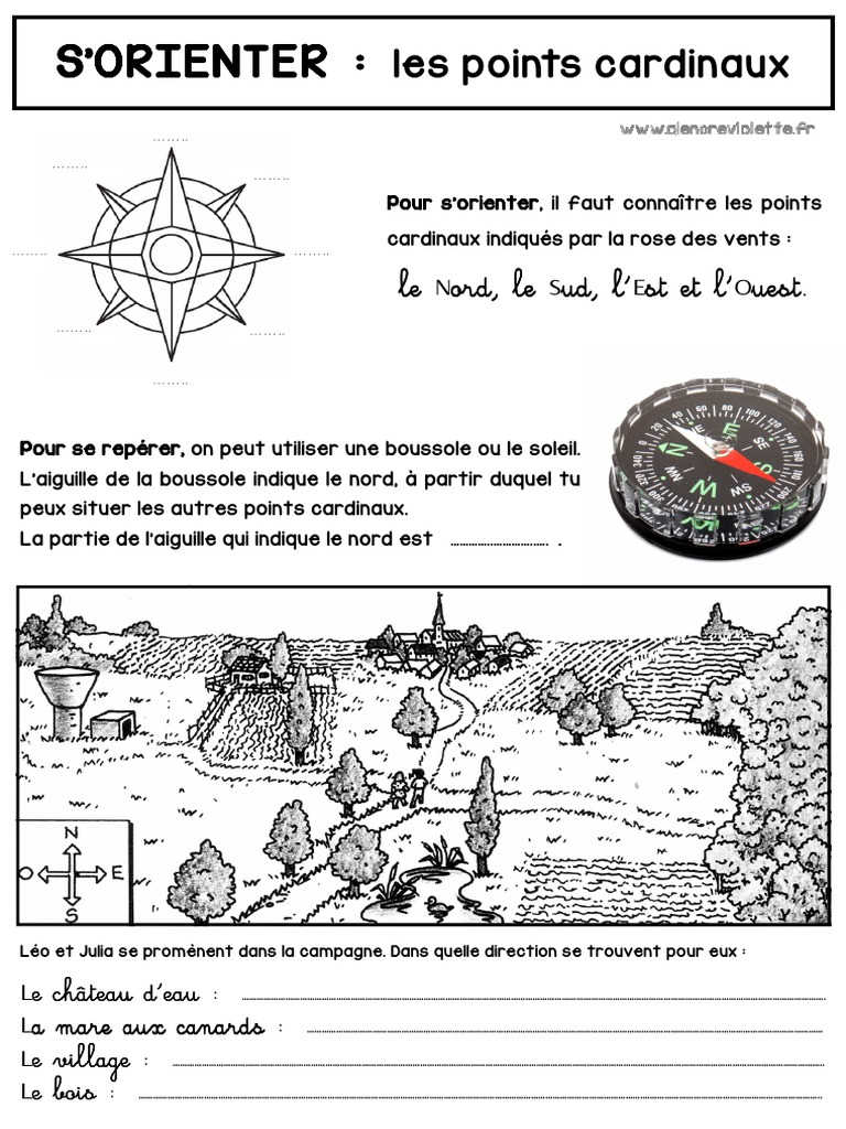 Les Points Cardinaux Exercices Pdf Les Points Cardinaux 2 | PDF