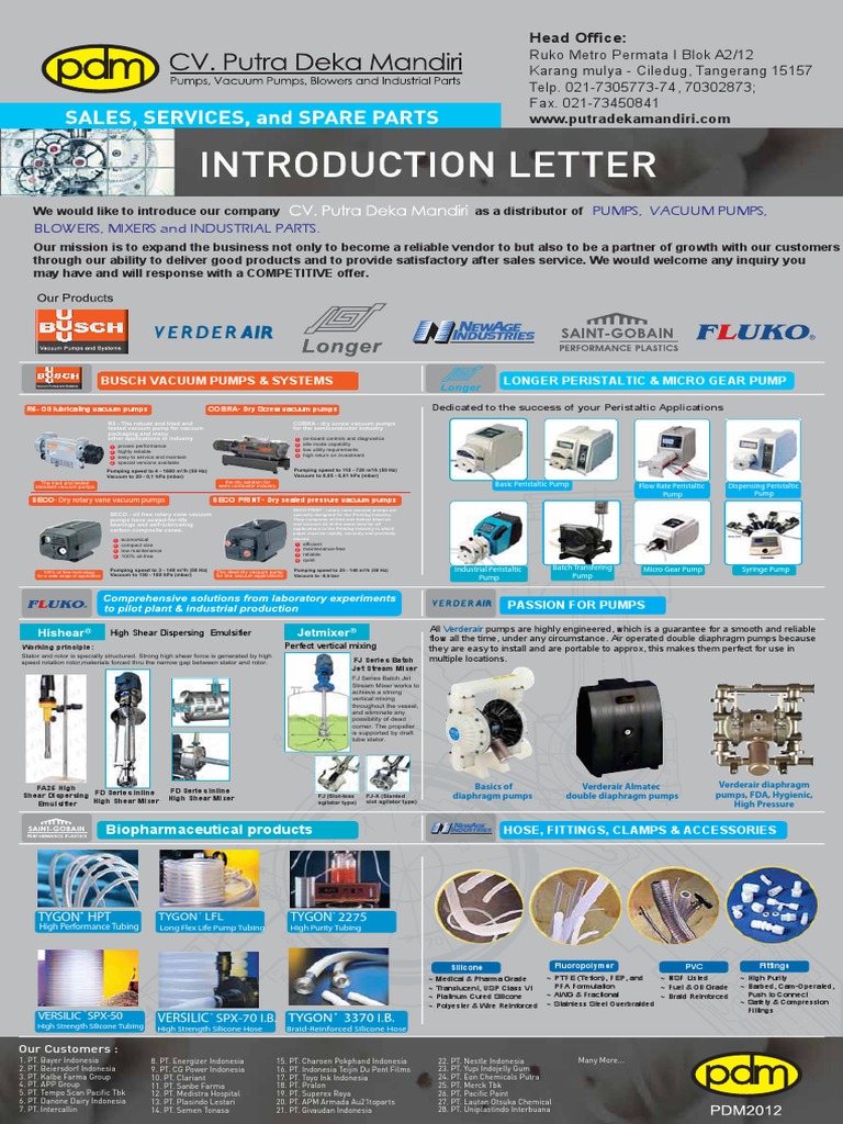 PDM - Publication Introduction Letter | PDF | Pump | Mechanical Engineering