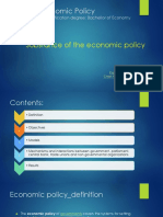 Economic Policy - Substance of The Economic Policy