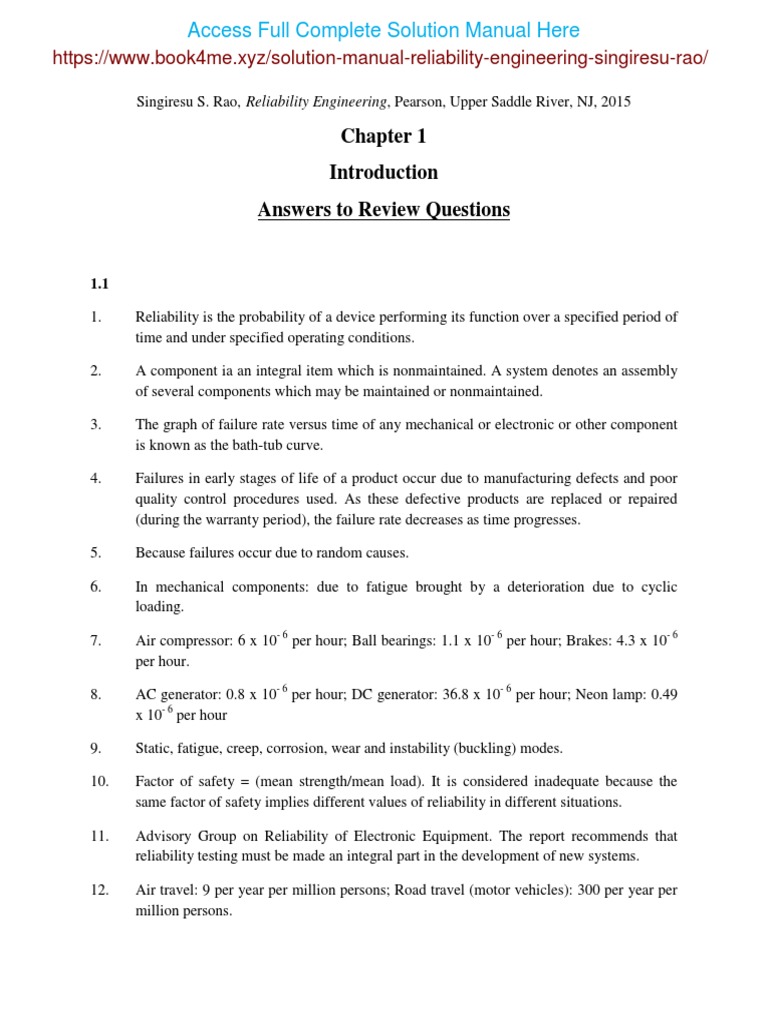 PRACTICAL RELIABILITY ENGINEERING SOLUTIONS MANUAL PDF visual data 6