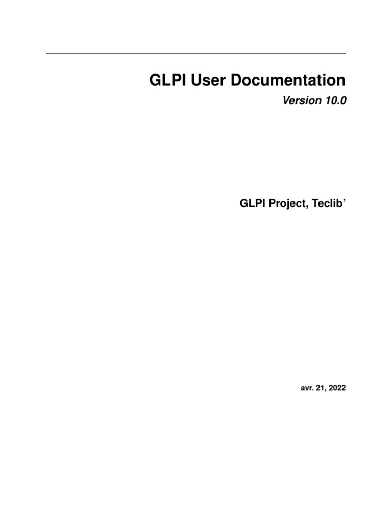 GLPI User Guide: Installation & Features | PDF | Keyboard Shortcut | Login