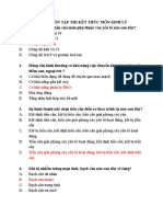 CÂU HỎI ÔN TẬP THI KẾT THÚC MÔN SINH LÝ