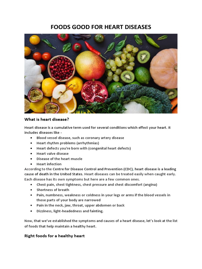 Foods Good For Heart Diseases PDF