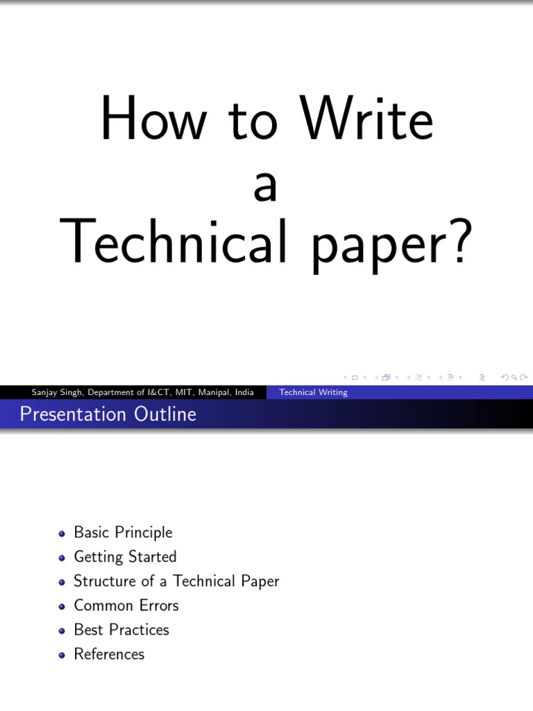 How To Write A Technical Paper | PDF | Algorithms | Implementation
