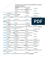 Find opposites in meaning for words in questions