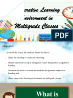 Cooperative Learning Environment in Multigrade Classes