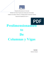 Predimensionamiento de Columnas y Vigas