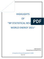 Summary of BP Statistical Review of World Energy 2021
