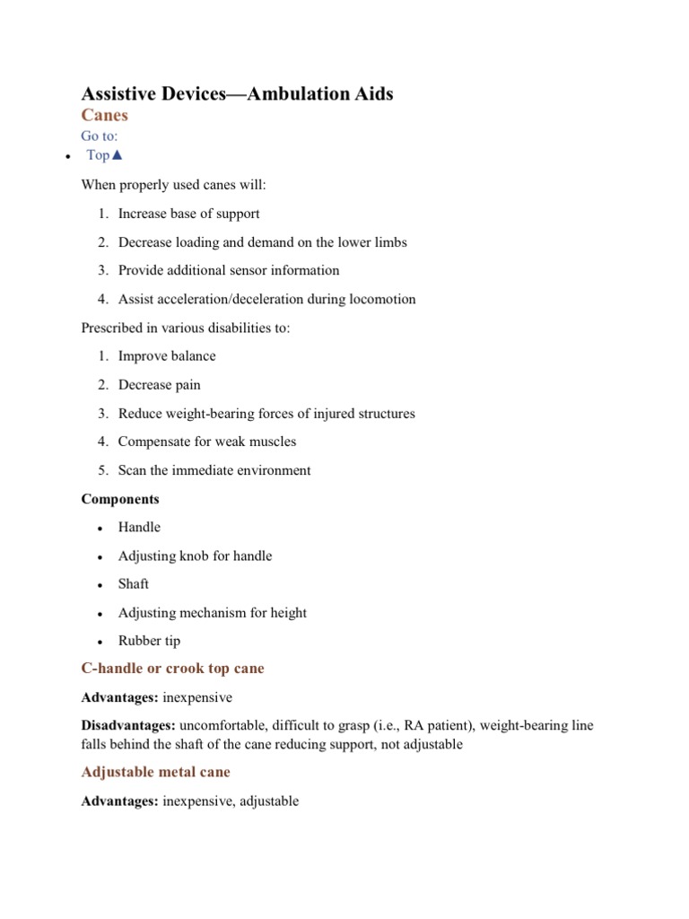 Assistive Devices Overview | PDF | History