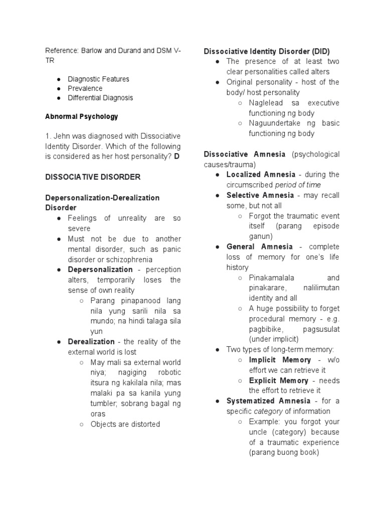 Understanding Dissociative Identity Disorder and Other Psychological