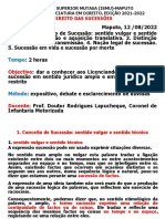 Direito Das Sucessões, Tema 1, CLD, Ismu, 12 Ago 2022, Prof. Lapucheque-1