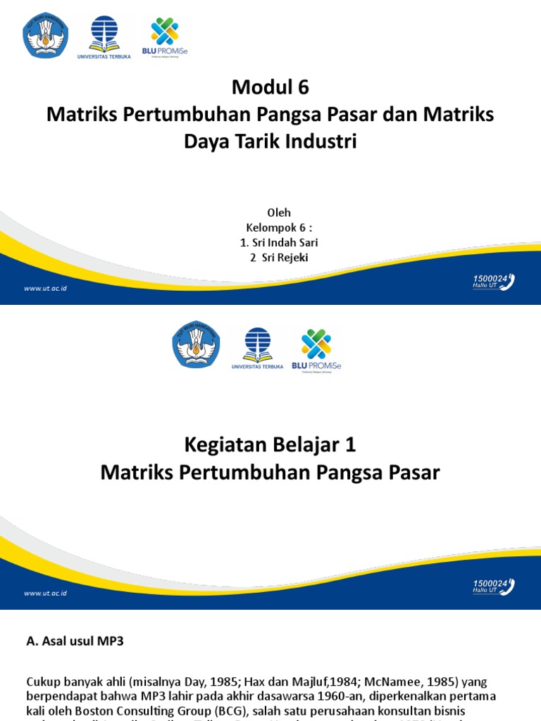 Matriks Pertumbuhan-Pangsa Pasar (MP3) | PDF | Pengelolaan Keuangan & Uang