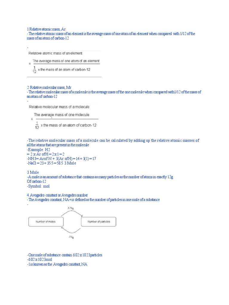 Understanding Molar and Atomic Mass | PDF | Mole (Unit) | Gases