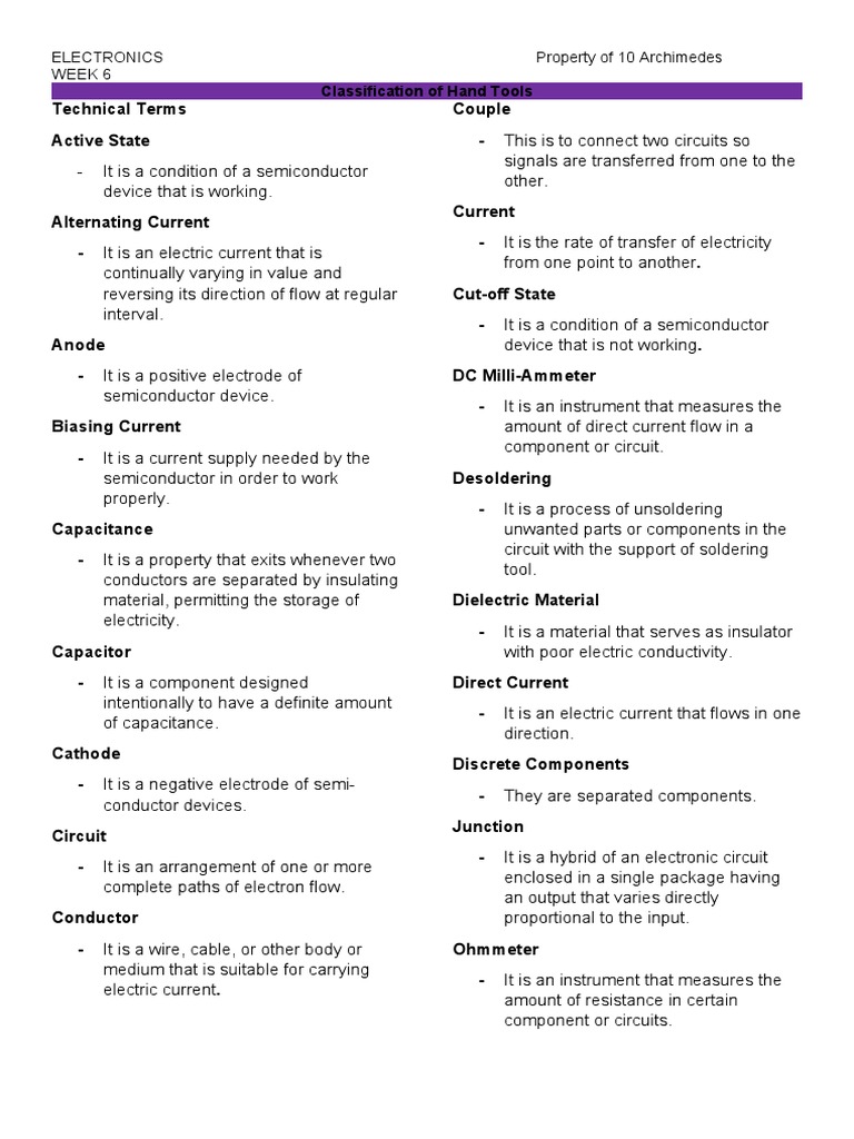 Classification of Hand Tools PDF