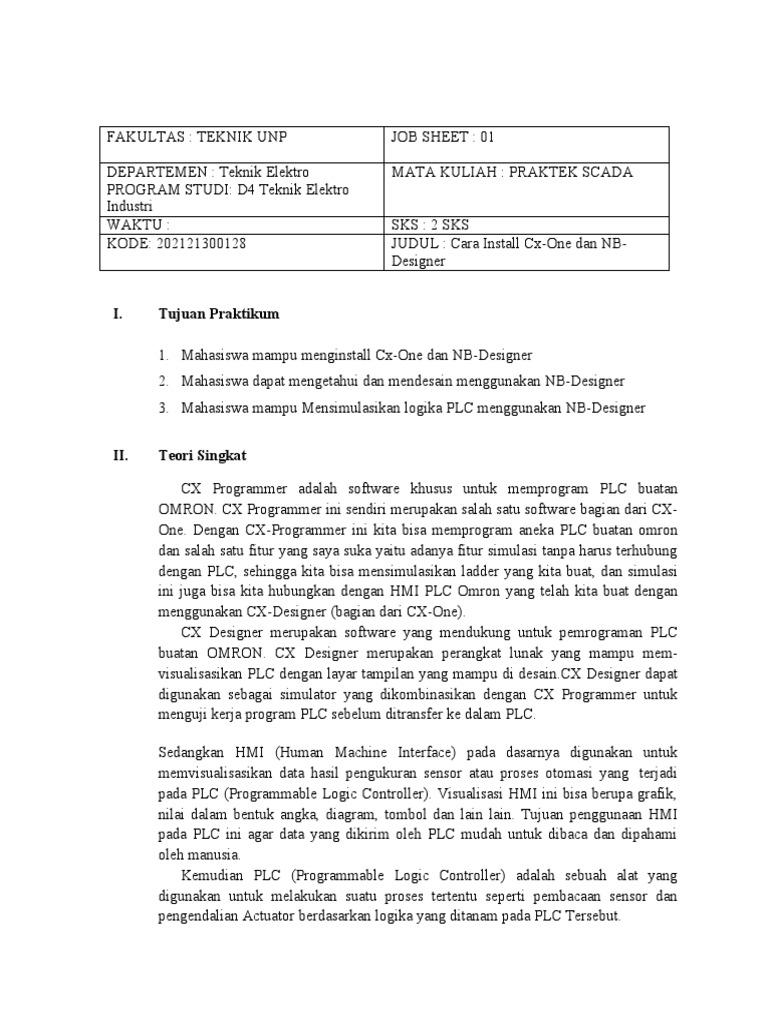 Job 1 Scada Dengan Hmi - PLC - Omron | PDF