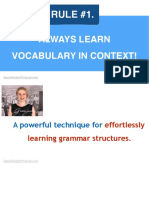 RULE #1.: Always Learn Vocabulary in Context!
