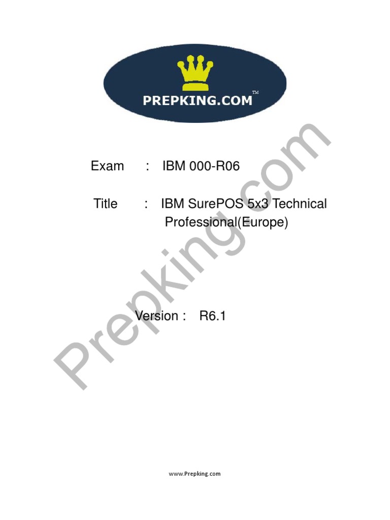 Prepking 000-R06 Exam Questions | PDF | Touchscreen | Computer Architecture