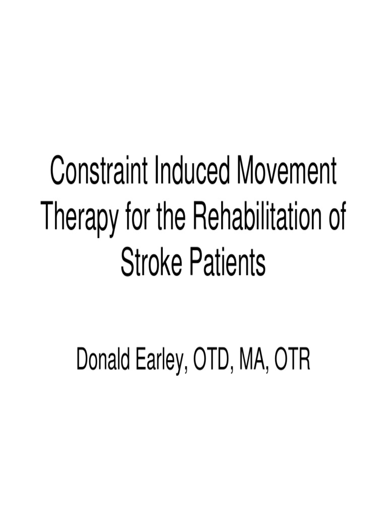 Constraint Induced Movement Therapy For Rehabilitation (PDFDrive) PDF