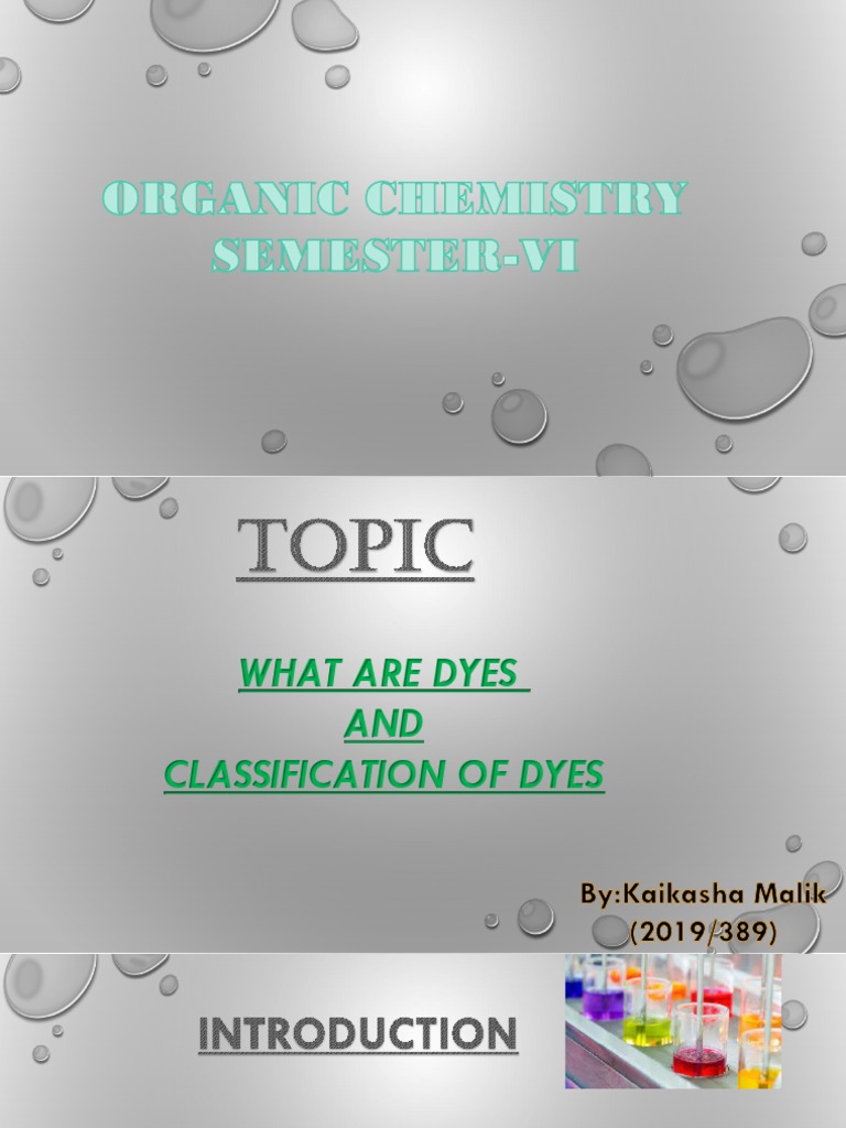 Dyes Final Pdf Dye Chemical Compounds
