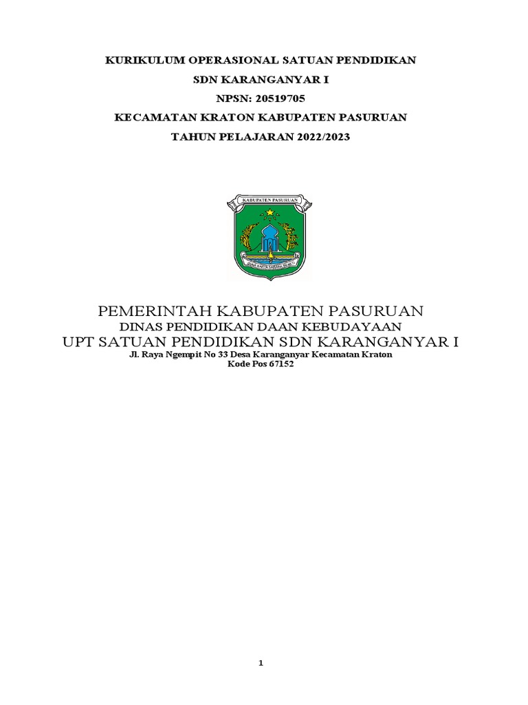 Contoh KOSP SD Kurikulum Merdeka 2025 | PDF | Karier & Perkembangan