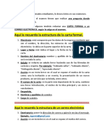 Estructura de La Carta Formal y El Correo Electrónico.
