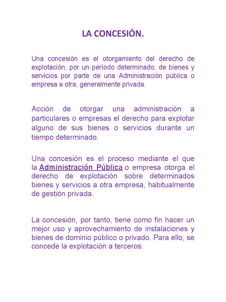 LA CONCESIÓN PDF Business Administración Pública