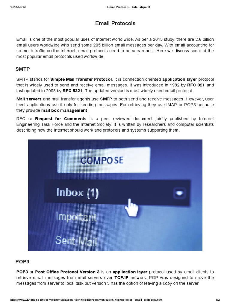 Email Protocols Tutorialspoint PDF