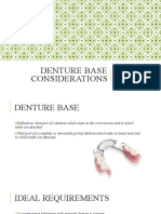 Denture Base Considerations