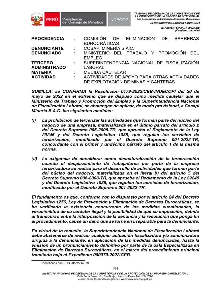 Perú: Autoridades No Podrán Aplicar Medidas Que Limitan Tercerización ...