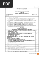 Set A Class XII A, B and E Half Yearly Examination 2022-2023