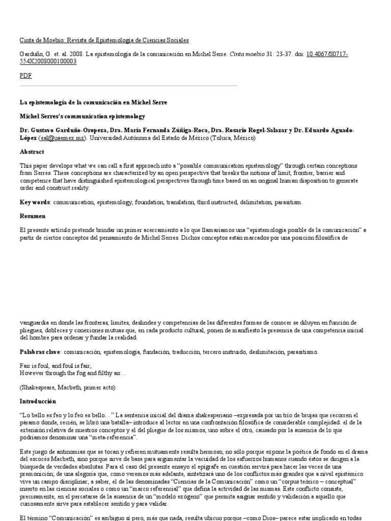 Cinta de Moebio | Descargar gratis PDF | Conocimiento | Pensamiento