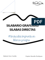 Silabario Grafemas Silabas Directas Minusculas Imprenta Blanco y Negro