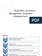 Dispute Resolution, Grievance Management, Employee Empowerment