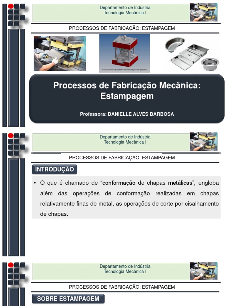 Processos de Fabricação Mecânica: Uma Introdução à Estampagem | PDF ...