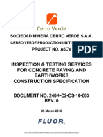 Inspection & Testing Services For Concrete Paving and Earthworks Construction Specification