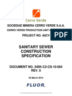 Sanitary Sewer Construction Specification: Sociedad Minera Cerro Verde S.A.A