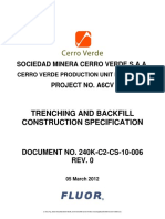 Trenching and Backfill Construction Specification: Sociedad Minera Cerro Verde S.A.A