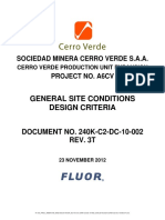General Site Conditions Design Criteria: Sociedad Minera Cerro Verde S.A.A. Project No. A6Cv
