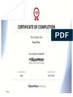Performance Testing Certificate