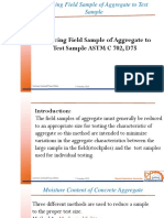 Reducing Field Sample of Aggregate To Test Sample ASTM C 702, D75