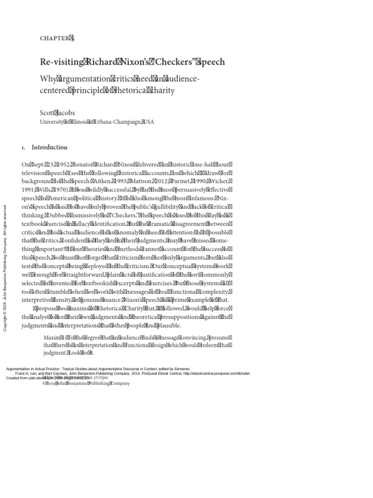 Revisiting Richard Nixon's Checkers Speech PDF