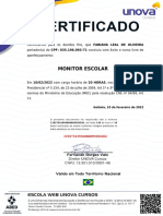 Certificado Monitor Escolar