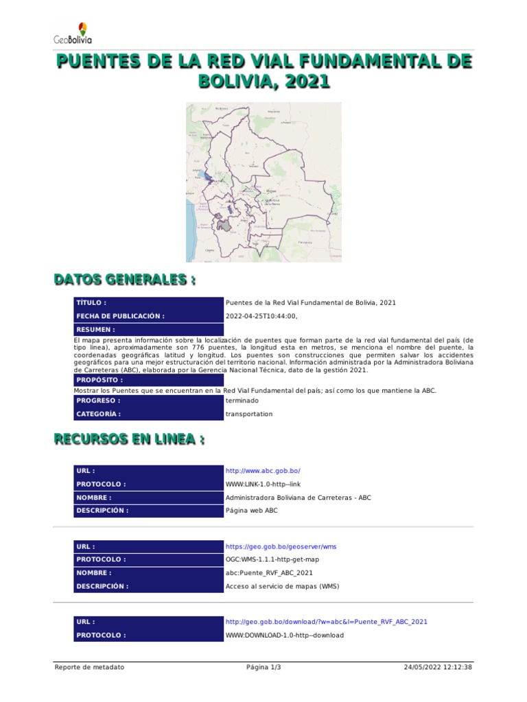 Puentes de La Ruta Vial Fundamental - ABC 2021 | PDF | Red mundial ...