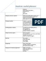 Simulated Situation Useful Phrases