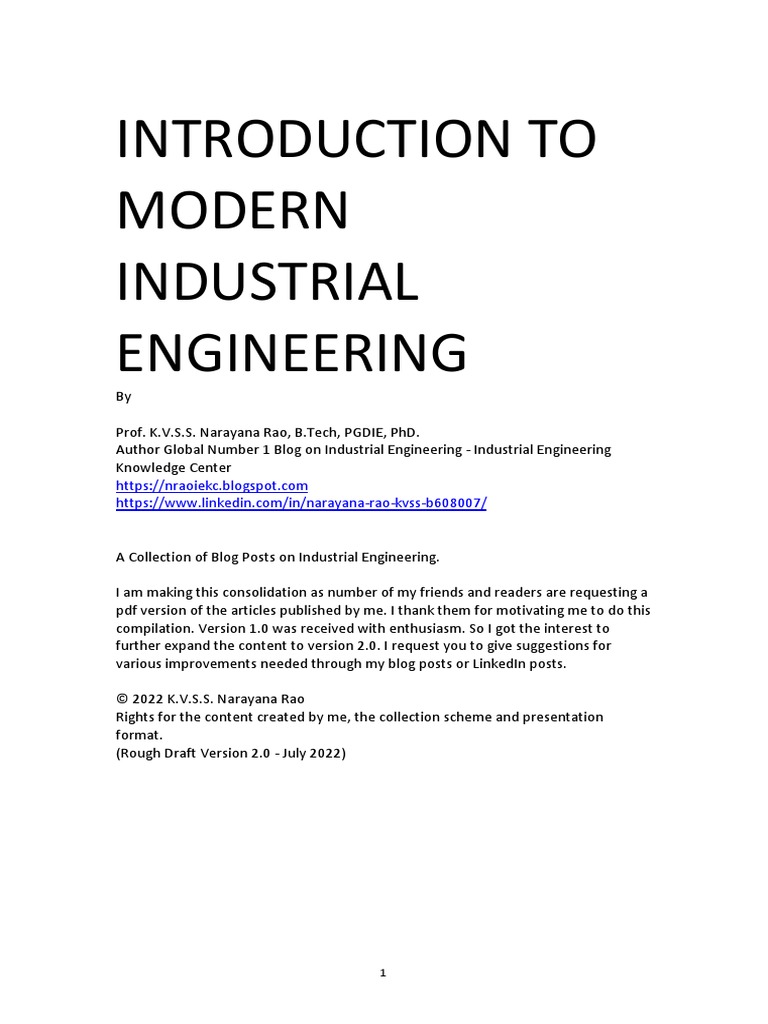 Introduction To Modern Industrial Engineering PDF Industrial