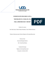 Intervención Psicoeducativa - Mejorando El Clima de Aula para Aprender Más y Mejor