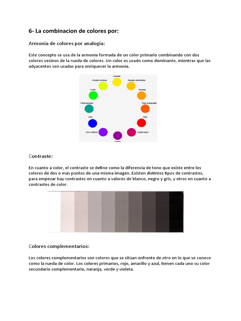 Combinación y armonía de colores | PDF | Color | Matiz
