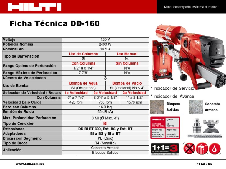 Ficha TecnicaHILTI DD160 PDF