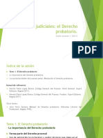 1. Pruebas Judiciales. Sesión Docente 1. Derecho Probatorio